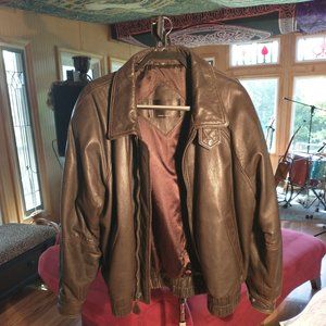 Urban Outerwear brown genuine leather jacket, vintage '80's, XL